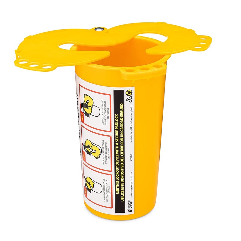 Zing Green Products 7100 RecycLockout Large Electrical Plug Lockout Device, USA-Made Recycled Plastic Lock Box, Yellow - Image 3